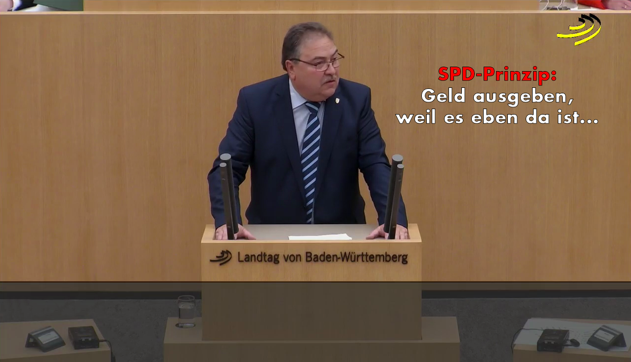Landtagsrede zur SPD: Geld ausgeben, einfach weil es da ist...