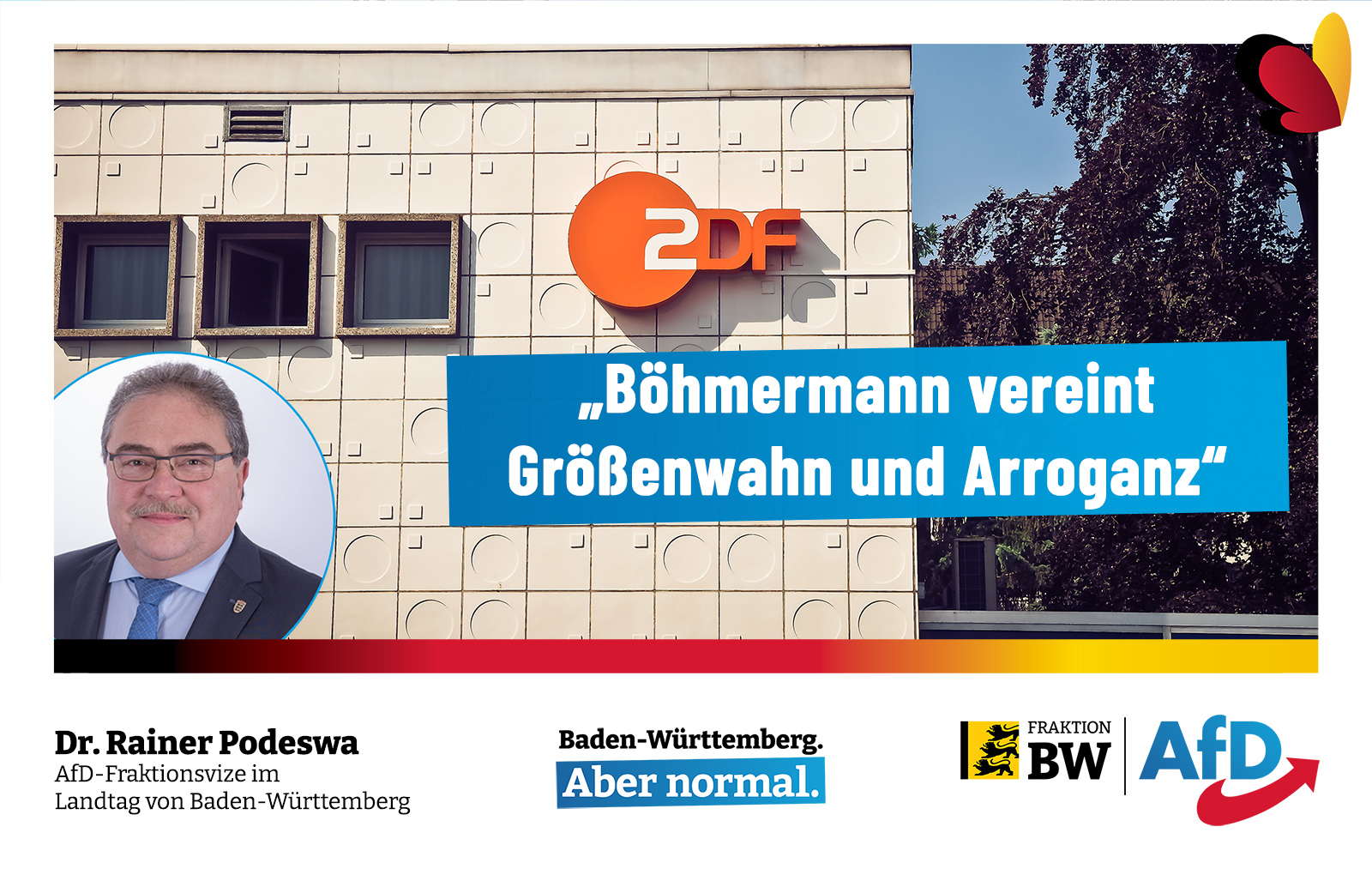 Dr. Rainer Podeswa: Böhmermann vereint Größenwahn und Arroganz